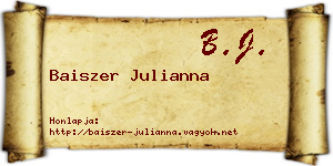 Baiszer Julianna névjegykártya